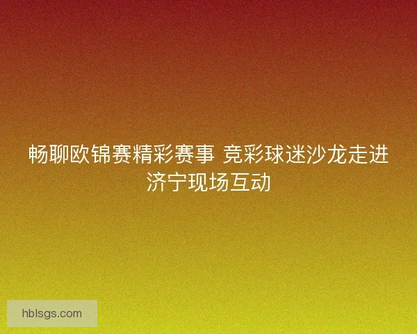 畅聊欧锦赛精彩赛事 竞彩球迷沙龙走进济宁现场互动